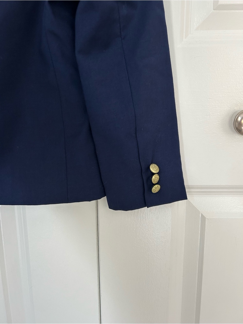 Janie and Jack Boys Navy Blue Suit Jacket Blazer Size 5 wedding 2-Button wool - Picture 8 of 9